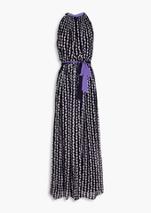Diane von Furstenberg - Miriam pleated printed chiffon maxi dress - Black - US 0