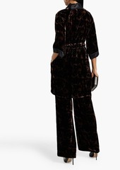 Diane von Furstenberg - Montreal leopard-print velvet wide-leg pants - Black - US 00