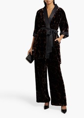 Diane von Furstenberg - Montreal leopard-print velvet wide-leg pants - Black - US 00