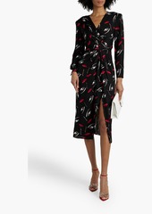 Diane von Furstenberg - Narcissa wrap-effect printed crepe midi dress - Black - US 2