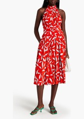 Diane von Furstenberg - Nicola pleated printed crepe de chine midi dress - Red - US 8