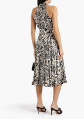 Diane von Furstenberg - Nicola pleated printed satin-jacquard midi dress - Black - US 0