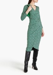 Diane von Furstenberg - Palmira wrap-effect printed jersey midi dress - Green - XL