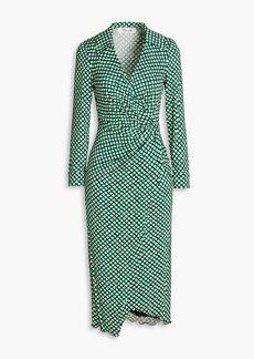 Diane von Furstenberg - Palmira wrap-effect printed jersey midi dress - Green - XL