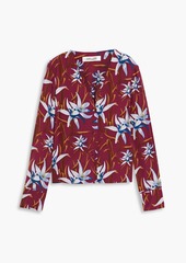 Diane von Furstenberg - Penny floral-print crepe de chine blouse - Purple - US 00