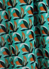 Diane von Furstenberg - Phoenix printed stretch-mesh midi wrap dress - Blue - XL