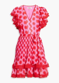 Diane von Furstenberg - Pippa ruffled printed chiffon mini dress - Red - US 10