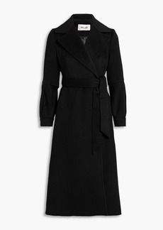 Diane von Furstenberg - Pleated belted wool-felt coat - Black - XXS