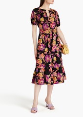 Diane von Furstenberg - Lindy pleated floral-print midi dress - Black - US 2