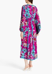 Diane von Furstenberg - Scott printed cotton-blend crepe midi dress - Pink - XL