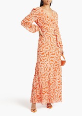 Diane von Furstenberg - Alaric wrap-effect printed georgette maxi dress - Orange - XXS