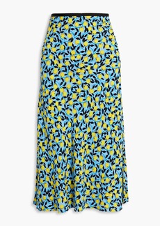 Diane von Furstenberg - Delphine printed crepe midi skirt - Blue - US 10