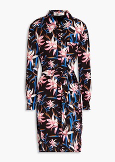 Diane von Furstenberg - Prita floral-print crepe de chine shirt dress - Pink - US 4