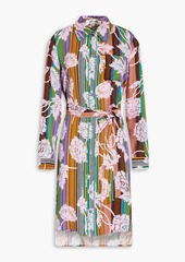 Diane von Furstenberg - Prita printed crepe de chine mini shirt dress - Purple - XXS