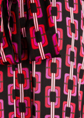 Diane von Furstenberg - Prue pussy-bow printed crepe dress - Pink - XXS