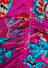 Diane von Furstenberg - Koren reversible ruched floral-print stretch-mesh dress - Purple - XXS