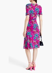 Diane von Furstenberg - Koren reversible ruched floral-print stretch-mesh dress - Purple - XXS