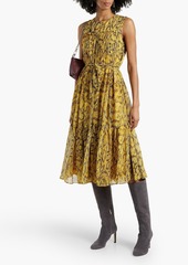 Diane von Furstenberg - Robert tiered printed chiffon midi dress - Yellow - XXS