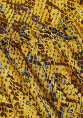 Diane von Furstenberg - Robert tiered printed chiffon midi dress - Yellow - XXS