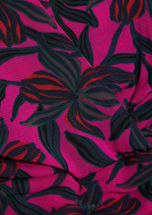 Diane von Furstenberg - Rochelle wrap-effect floral-print stretch-mesh dress - Red - XL