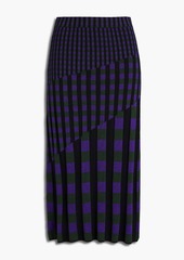 Diane von Furstenberg - Rosa checked ribbed-knit midi skirt - Purple - XS