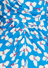 Diane von Furstenberg - Timmy ruched floral-print jersey midi dress - Blue - XXS