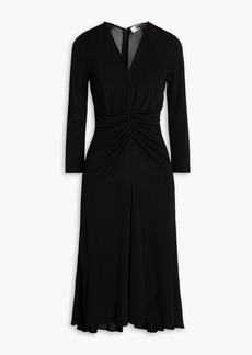 Diane von Furstenberg - Ruched jersey midi dress - Black - L