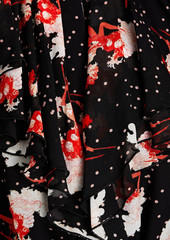 Diane von Furstenberg - Ryder ruffled printed crepe mini shirt dress - Black - US 10
