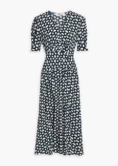 Diane von Furstenberg - Sammie printed crepe midi dress - Black - US 00