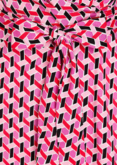 Diane von Furstenberg - Sana printed jersey midi shirt dress - Pink - L