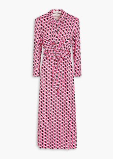Diane von Furstenberg - Sana printed jersey midi shirt dress - Pink - XS