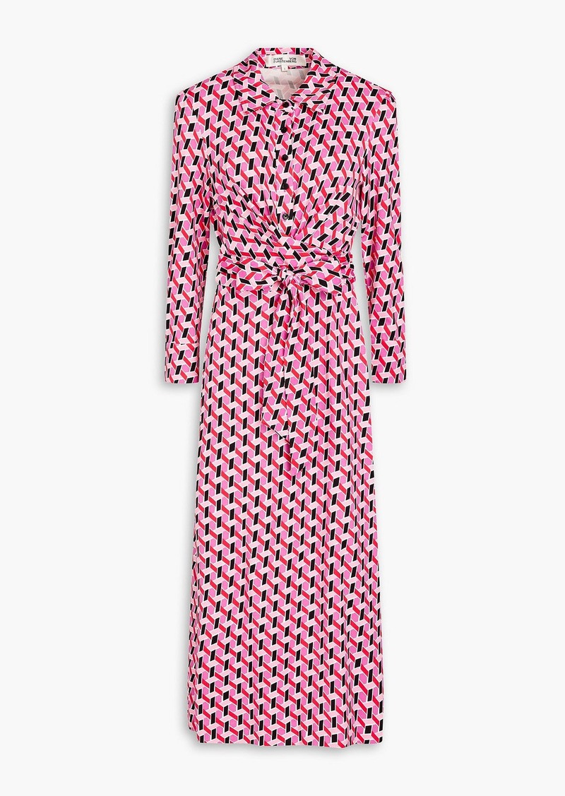 Diane von Furstenberg - Sana printed jersey midi shirt dress - Pink - M