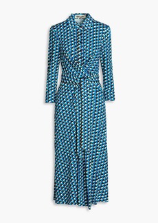 Diane von Furstenberg - Sana printed jersey midi wrap dress - Blue - L