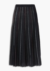 Diane von Furstenberg - Sherry metallic ribbed wool-blend midi skirt - Black - XS