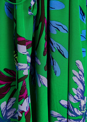 Diane von Furstenberg - Sydney floral-print crepe mini dress - Green - US 00