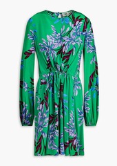 Diane von Furstenberg - Sydney floral-print crepe mini dress - Green - US 00