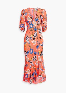 Diane von Furstenberg - Tati floral-print crepe midi dress - Orange - US 4