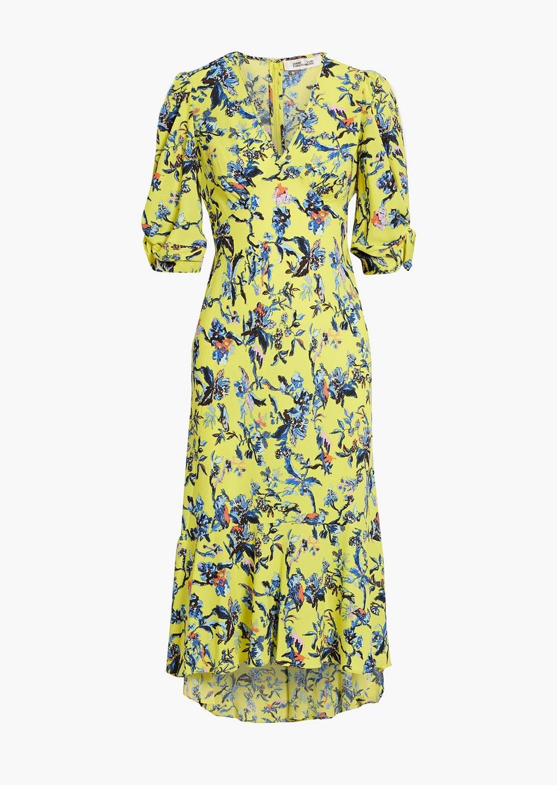 Diane von Furstenberg - Tati floral-print crepe midi dress - Yellow - US 0