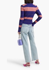 Diane von Furstenberg - Tereza striped ribbed-knit cardigan - Purple - XXS