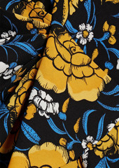 Diane von Furstenberg - Thanatos wrap-effect floral-print crepe midi dress - Yellow - US 2