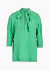 Diane von Furstenberg - Tie-neck silk crepe de chine blouse - Green - US 2