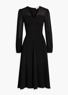 Diane von Furstenberg - Trina chiffon-paneled stretch-crepe midi dress - Black - US 8