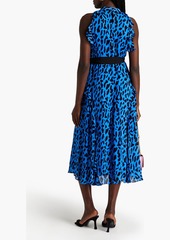 Diane von Furstenberg - Trudy ruffled leopard-print georgette midi dress - Blue - XXS