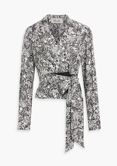 Diane von Furstenberg - Vera wrap-effect paisley-print silk-twill blouse - Black - US 00
