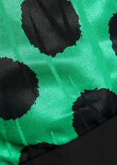 Diane von Furstenberg - Vera wrap-effect polka-dot satin-jacquard blouse - Green - US 0