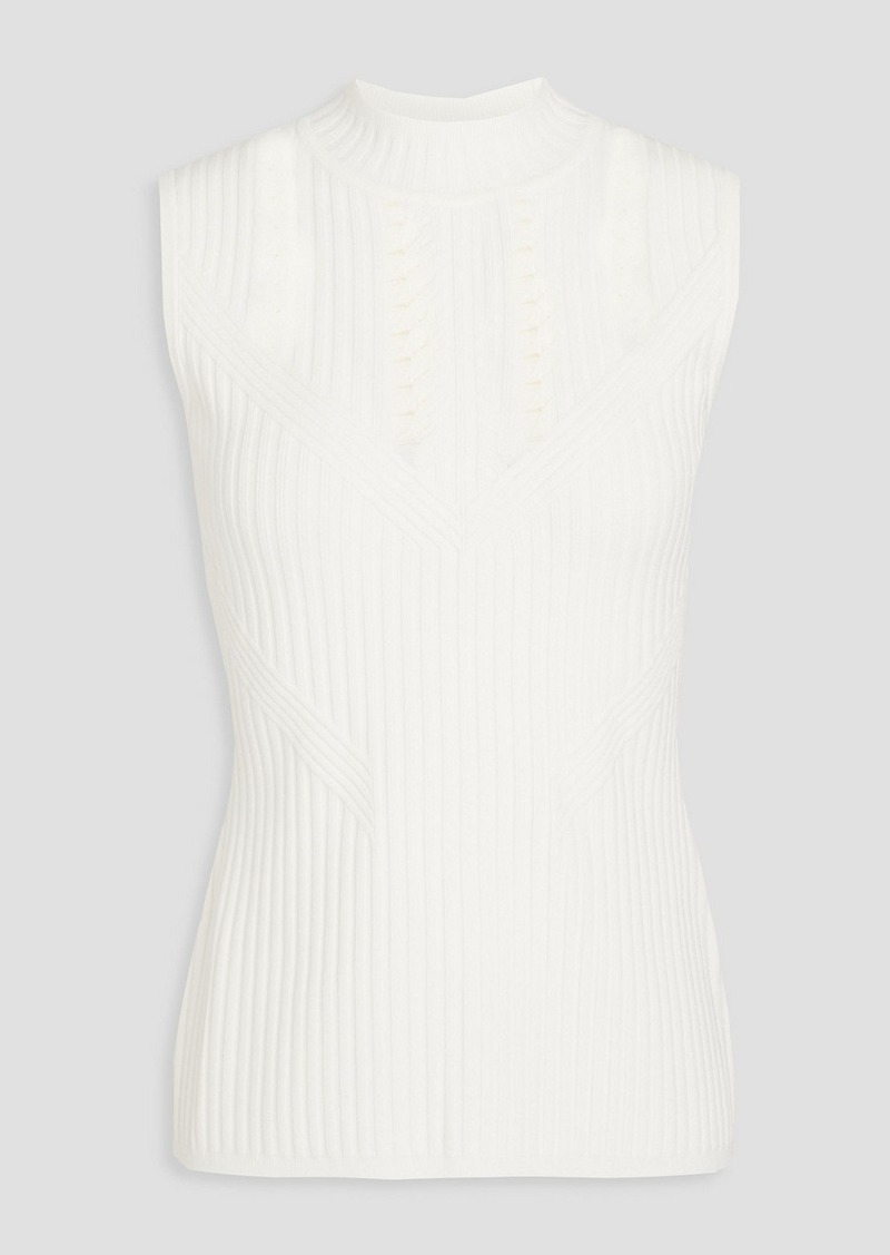 Diane von Furstenberg - Viviane cable-knit turtleneck top - White - XXS