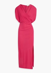 Diane von Furstenberg - Williams wrap-effect stretch-jersey midi dress - Pink - XXS