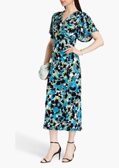 Diane von Furstenberg - Zetna wrap-effect floral-print jersey midi dress - Blue - XL