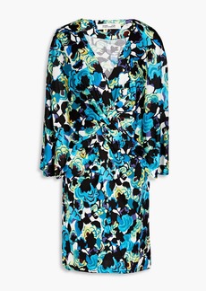 Diane von Furstenberg - Emmaline twist-front printed jersey mini dress - Blue - XXS