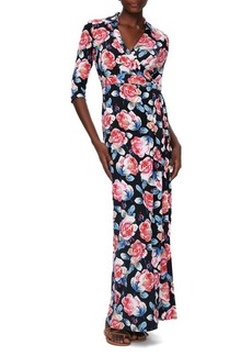 Diane von Furstenberg Abigail Floral Belted Maxi Silk Wrap Dress